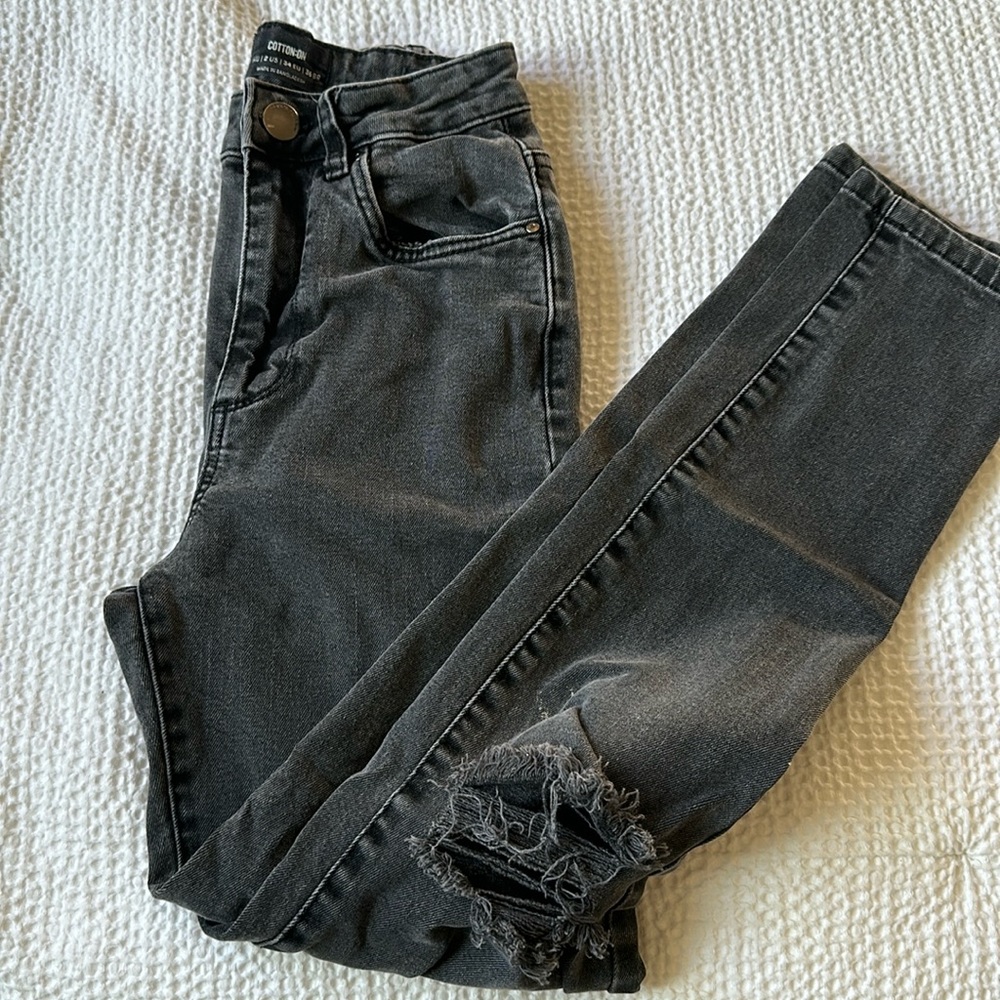 black cotton on mom jeans